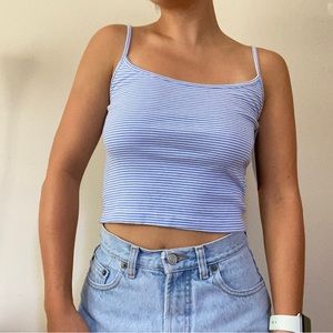 NWT Brandy Melville Skylar Cotton Tank in Blue Stripe